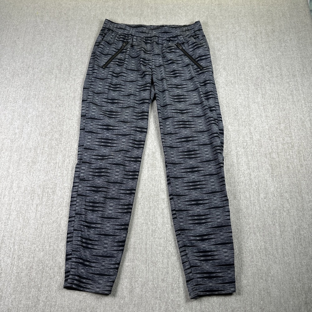Athleta Jogger Pants Women 4 Gray Black Zipper Pockets Tapered Activewear